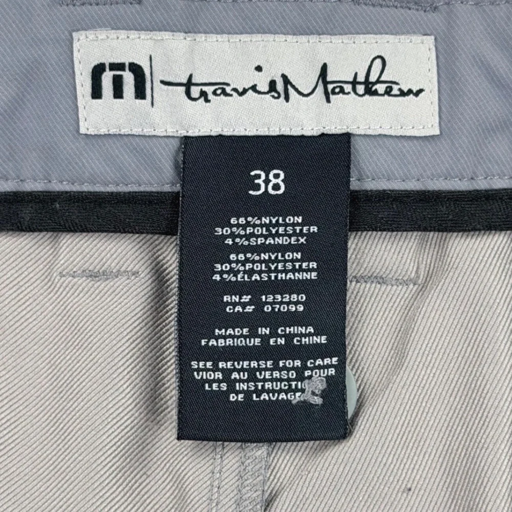 TravisMathew Beck Golf‎ Shorts Men 38 Gray Nylon Performance Stretch Casual 10